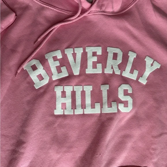 Pink Beverly Hills oversized unisex Hoodie - Picture 3 of 7